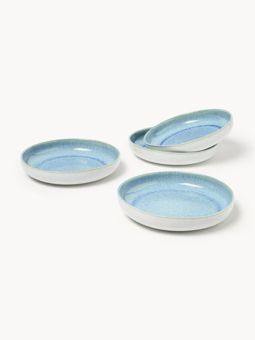 Danza Handmade Pasta Plates with Reactive Glaze, Set of 4