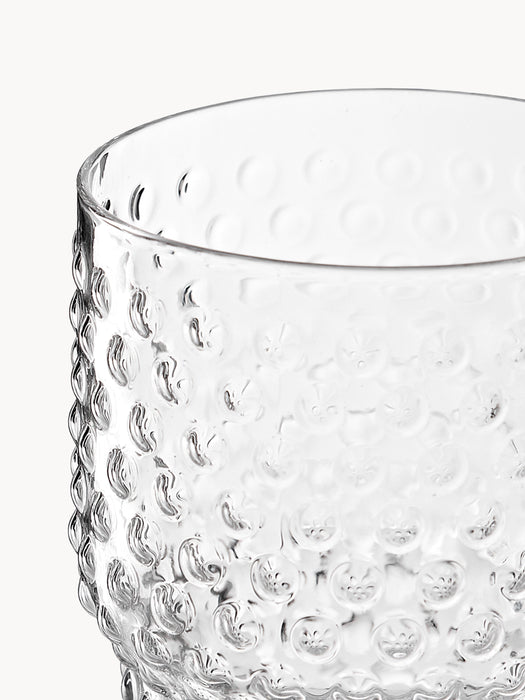 Mouth-Blown Tumblers Vetro with Embossed Pattern Set of 4