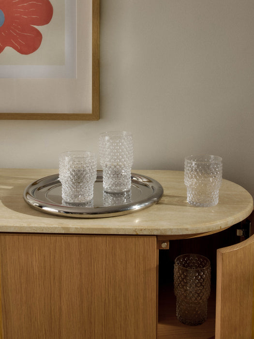 Mouth-Blown Tumblers Vetro with Embossed Pattern Set of 4