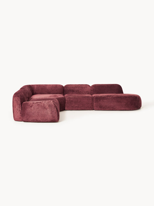 XL Modular Teddy Boucl Corner Sofa Wolke