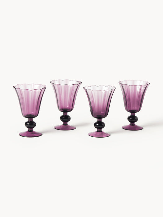 Mouth-Blown Wine Glasses Tulya Set of 4