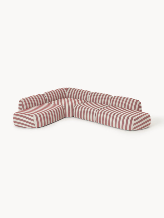 XL Modular Striped Corner Sofa Wolke