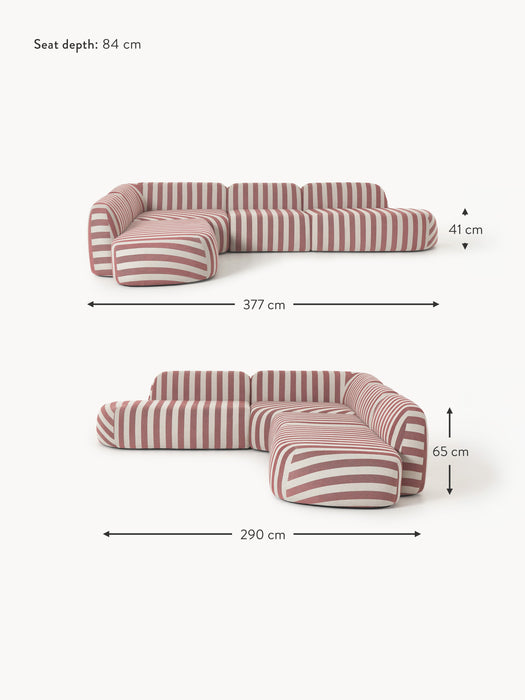 XL Modular Striped Corner Sofa Wolke