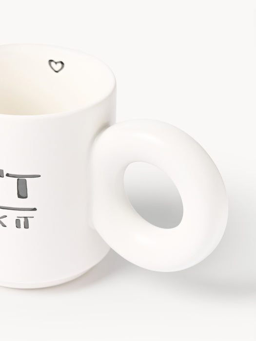 Stackable Porcelain Mugs Tutti with Decorative Motif Set of 2