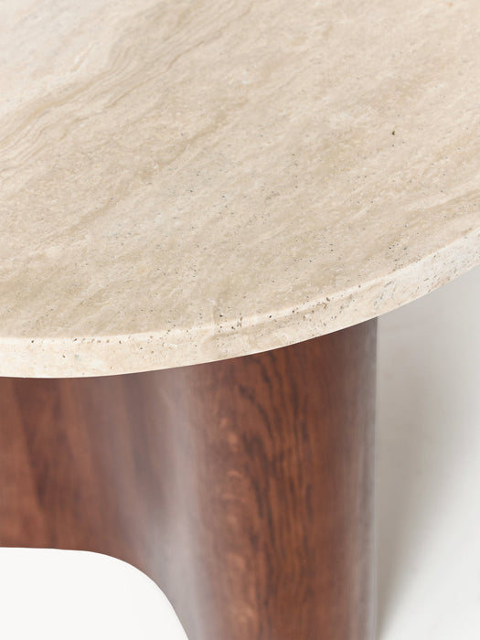Canyon Oak Wood Dining Table with Travertine Top, in various sizes