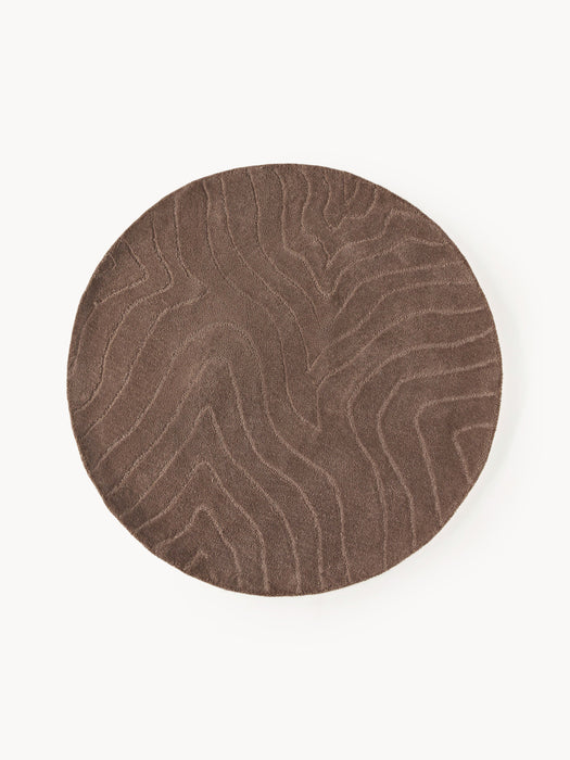 Round Hand-Tufted Wool Rug Aaron