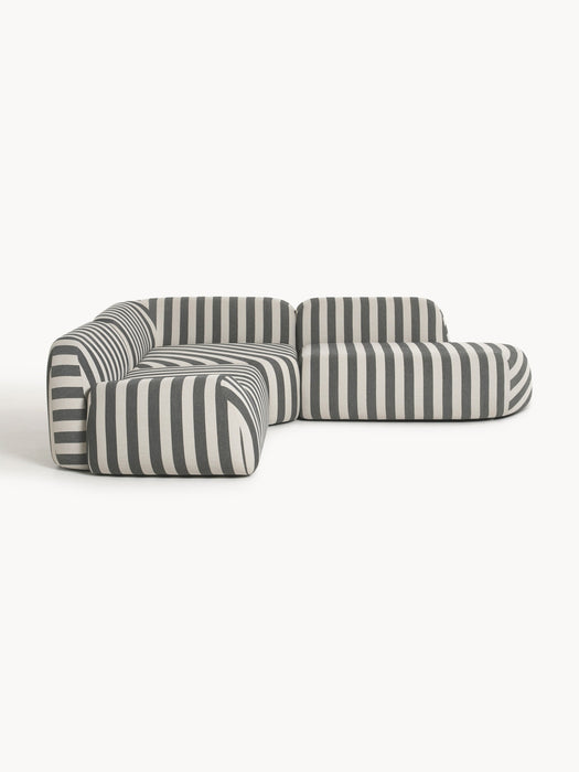 Modular Striped Corner Sofa Wolke 4-seater