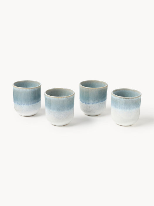 Danza Handmade Cups with Reactive Glaze, Set of 4
