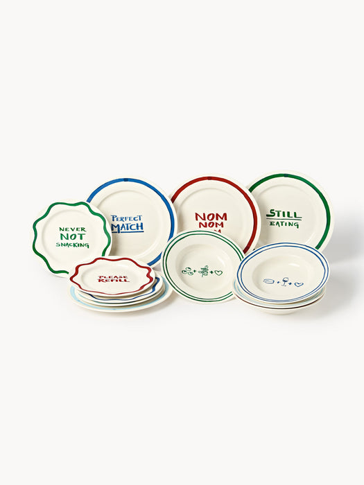 Tutti Porcelain Tableware Set with Decorative Motif, 4 people, Set of 12