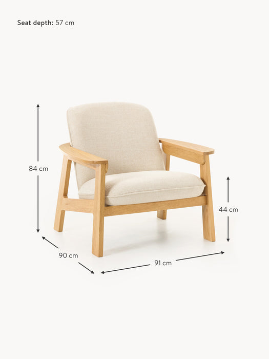 Oak Wood Lounge Armchair Steve