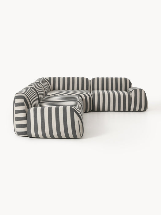 Modular Striped Corner Sofa Wolke 4-seater