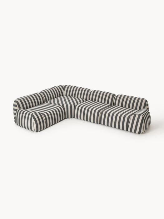 Modular Striped Corner Sofa Wolke 4-seater