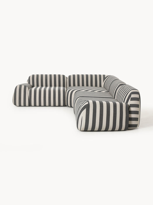 Modular Striped Corner Sofa Wolke 4-seater
