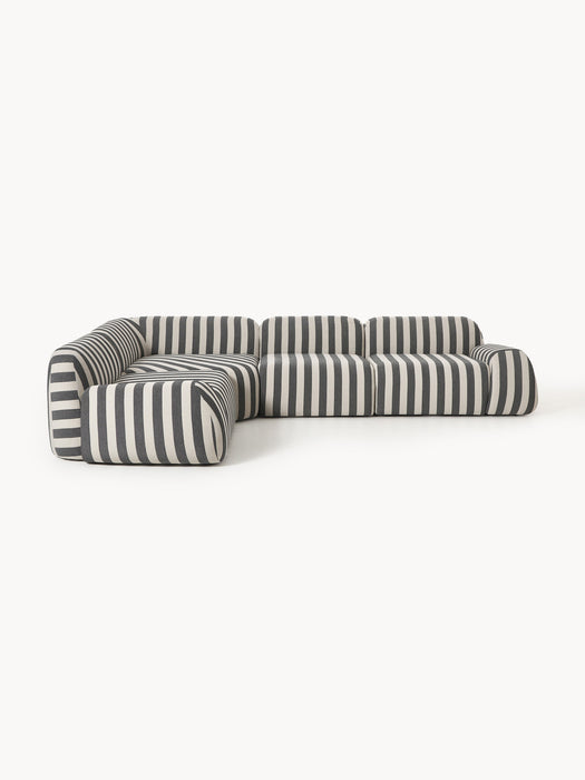 Modular Striped Corner Sofa Wolke 4-seater