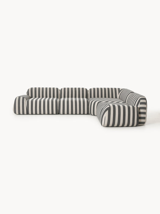 Modular Striped Corner Sofa Wolke 4-seater