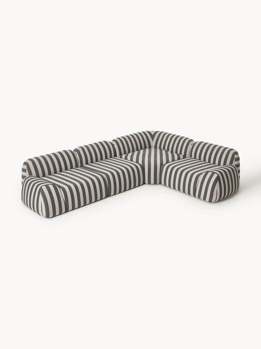 Modular Striped Corner Sofa Wolke 4-seater