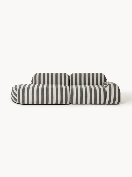 Modular Striped Chaise Wolke 3-seater