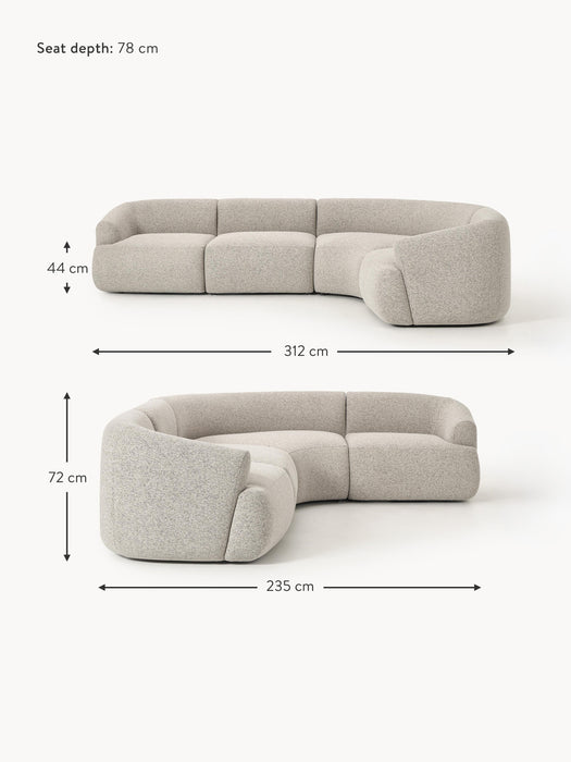 Modular Boucl Corner Sofa Sofia 4-seater