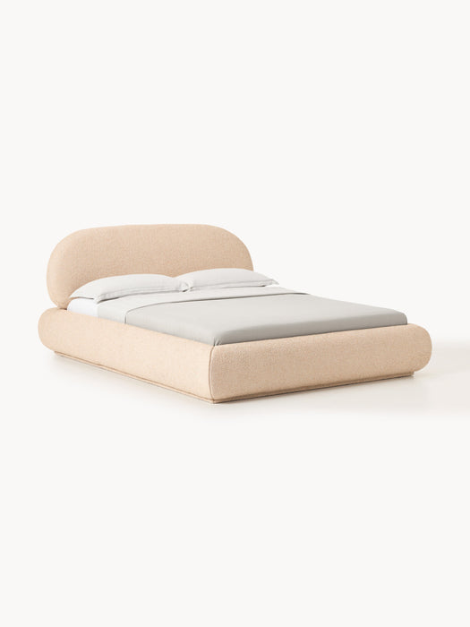 Upholstered Boucl Bed Alba with Storage