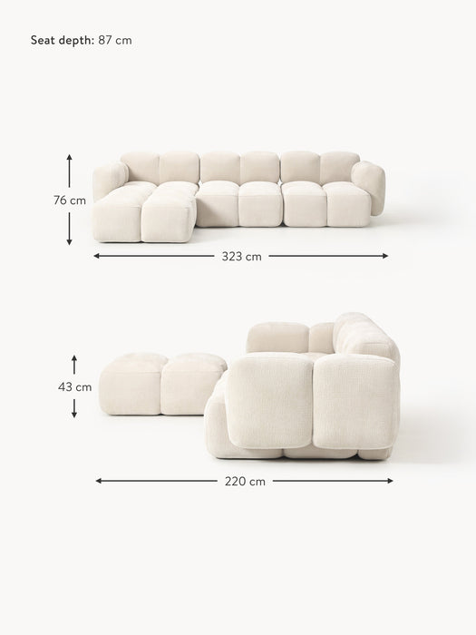 Modular Sofa Tayla 4-seater with Ottoman leftright