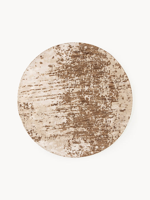 Round Hand-Woven Wool Rug Cynthia with Abstract Pattern