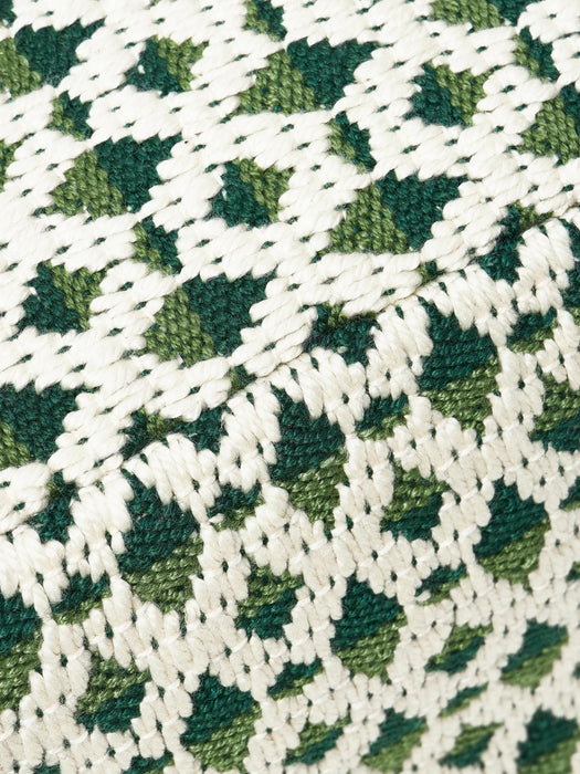 Yamir Outdoor Pouffe with Woven Pattern