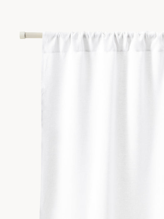 Shelly Light-Filtering Linen Rod Pocket Curtains, Set of 2, W 140 cm