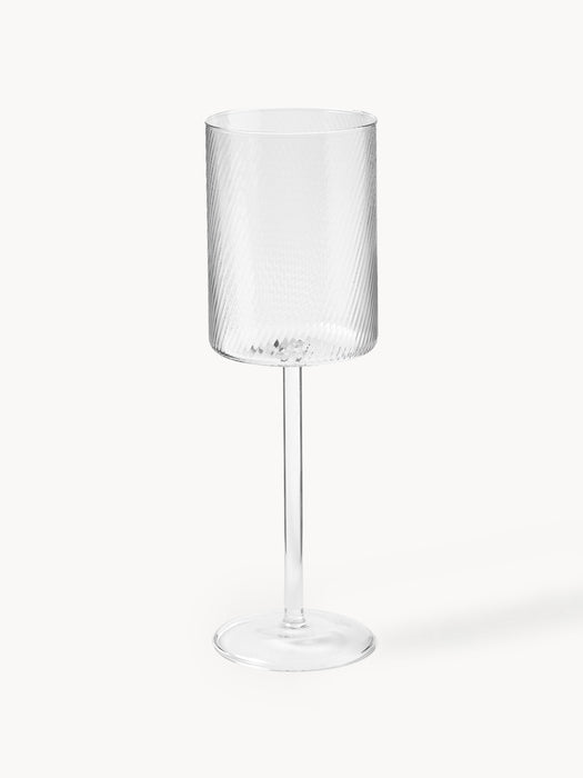 Mouth-Blown Borosilicate White Wine Glasses Limon Set of 4