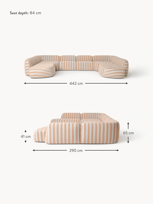XL Modular Striped Sofa Wolke