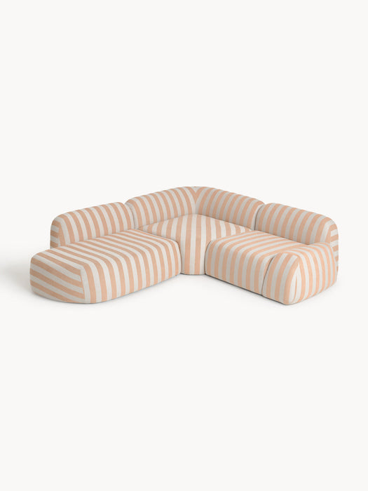 Wolke Modular Striped Corner Sofa (4-seater)