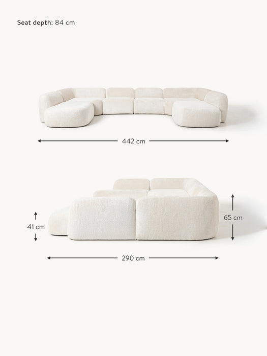 XL Modular Teddy Boucl Sofa Wolke