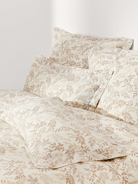 Leaf Print Duvet Cover Pola in Linen-Cotton Blend