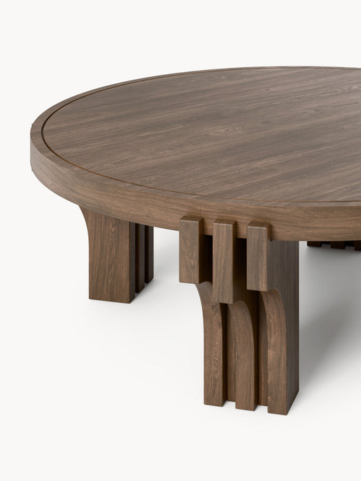 Round Oak Wood Coffee Table Nolan