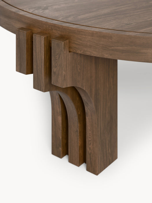 Round Oak Wood Coffee Table Nolan