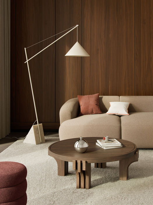 Round Oak Wood Coffee Table Nolan