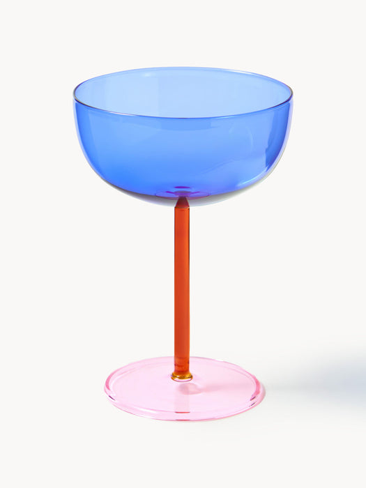 Karisa Mouth-Blown Borosilicate Champagne Coupes, Set of 4