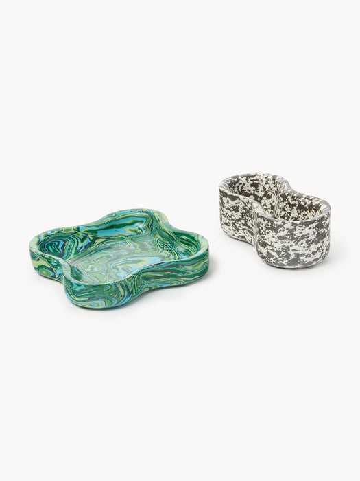 Elara Decorative Engineered Marble Bowls, Set of 2