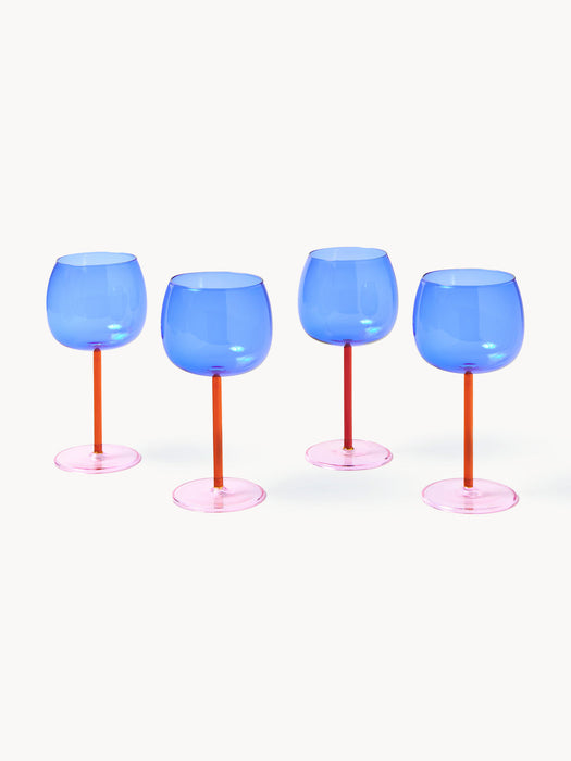 Karisa Mouth-Blown Borosilicate Red Wine Glasses, Set of 4