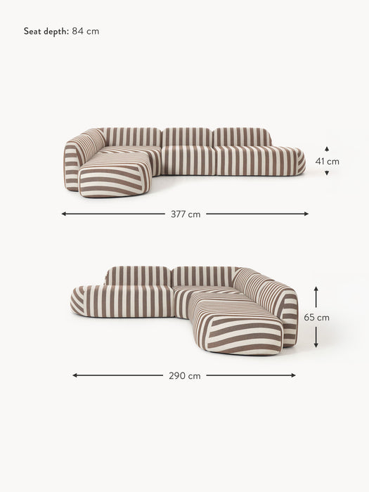 XL Modular Striped Corner Sofa Wolke