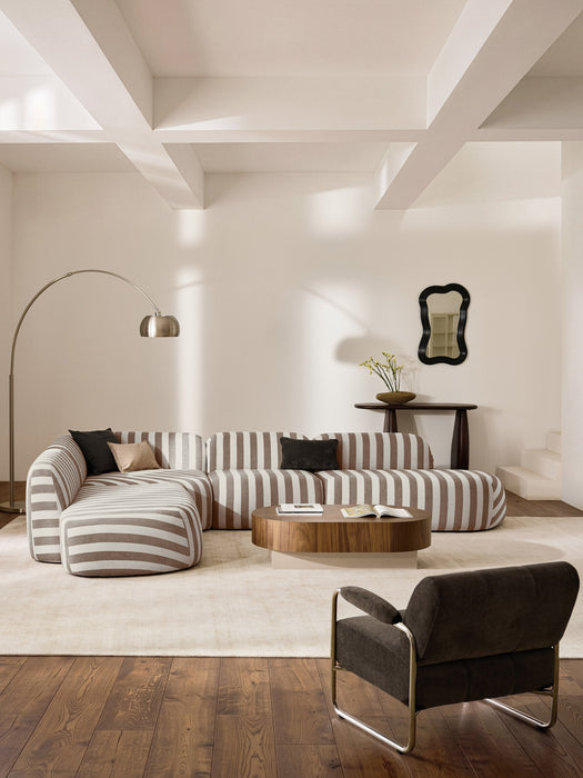 XL Modular Striped Corner Sofa Wolke