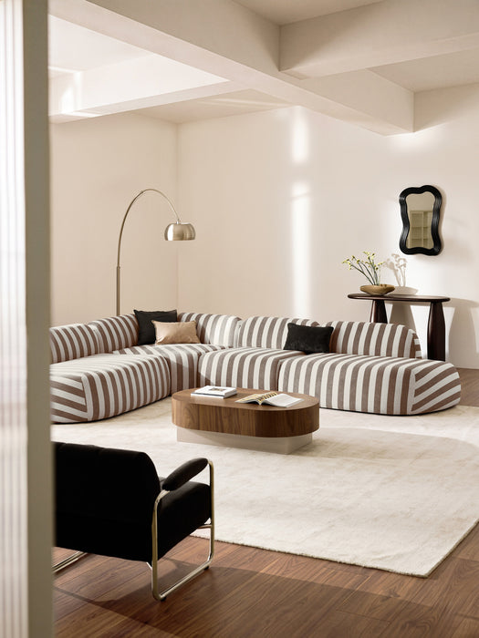 XL Modular Striped Corner Sofa Wolke