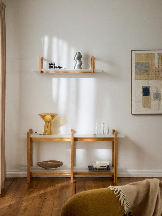 Alex Oak Shelf with Glass Shelves