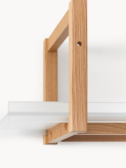 Alex Oak Shelf with Glass Shelves