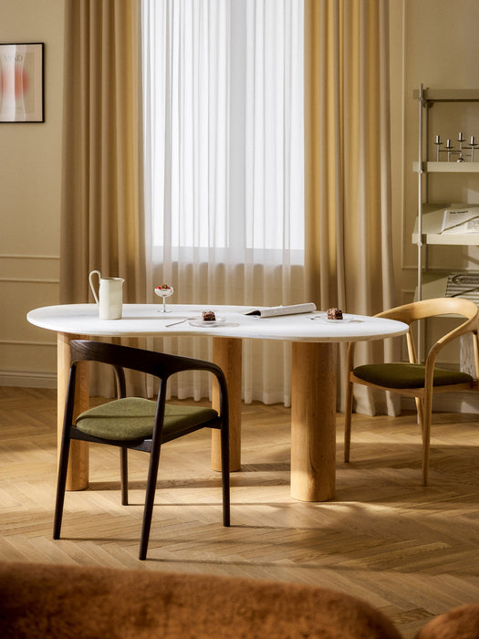 Naruto Organic-Shaped Marble Dining Table, in various sizes