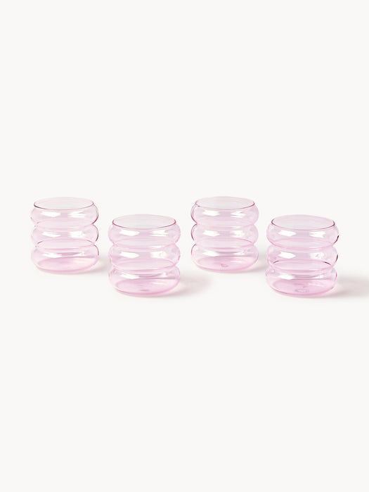 Small Mouth-Blown Borosilicate Tumblers Bubbly Set of 4