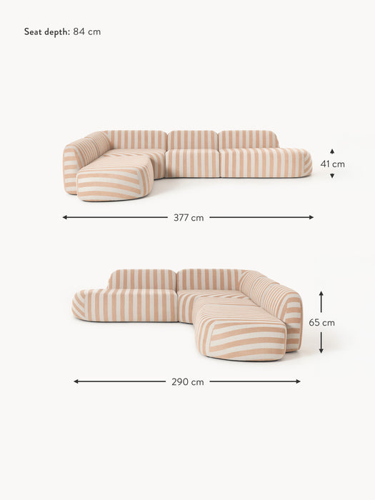 XL Modular Striped Corner Sofa Wolke