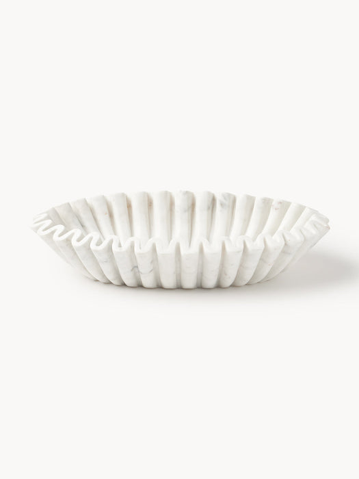 Santorini Handmade Oval Decorative Marble Bowl, W 35 cm