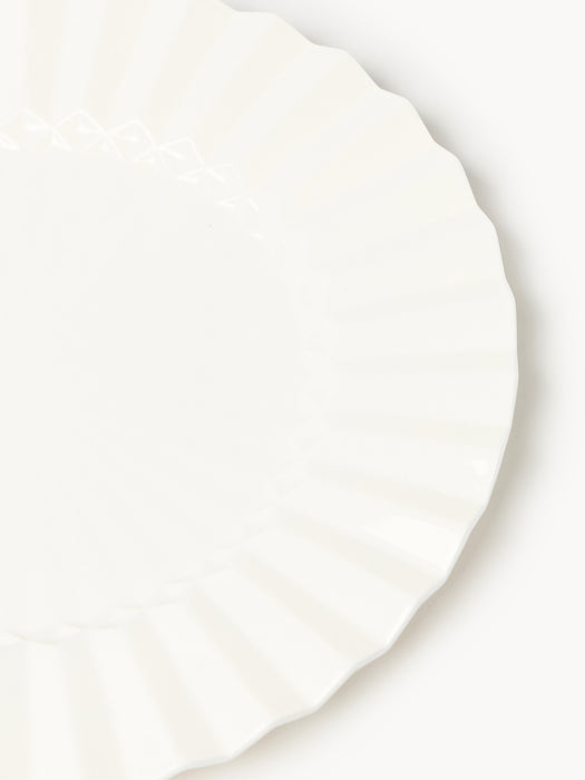 Porcelain Dinner Plates Antonin with Embossed Pattern Set of 4