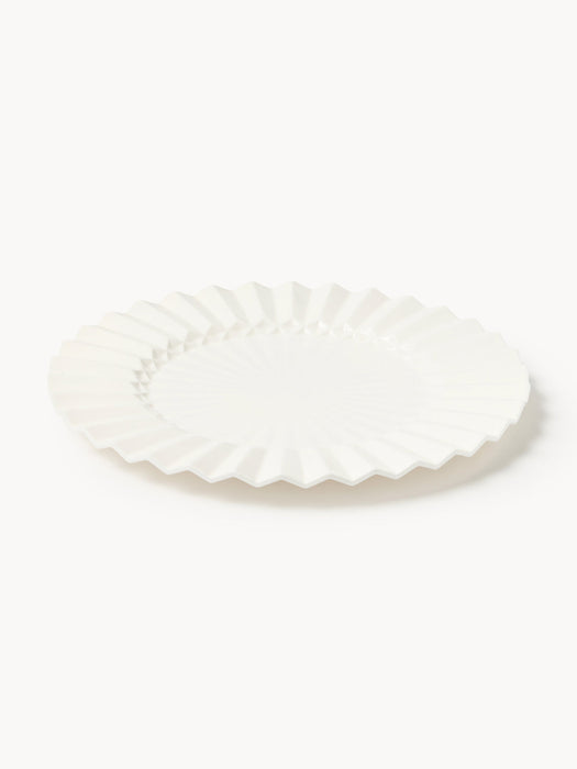 Antonin Porcelain Dinner Plates with Embossed Pattern, Set of 4