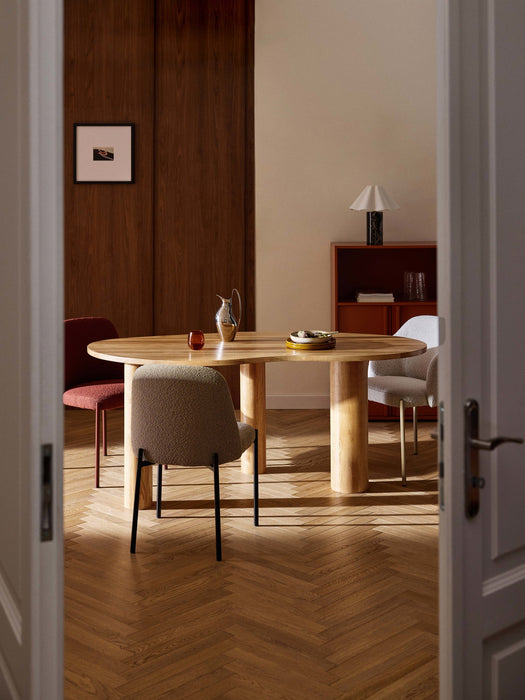 Naruto Organic-Shaped Oak Wood Dining Table, in various sizes